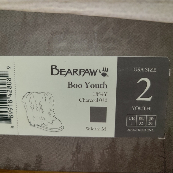 Bearpaw Boo Youth Genuine Shirling & Sheep Wool Boots Girls Size 2 - Picture 3 of 12